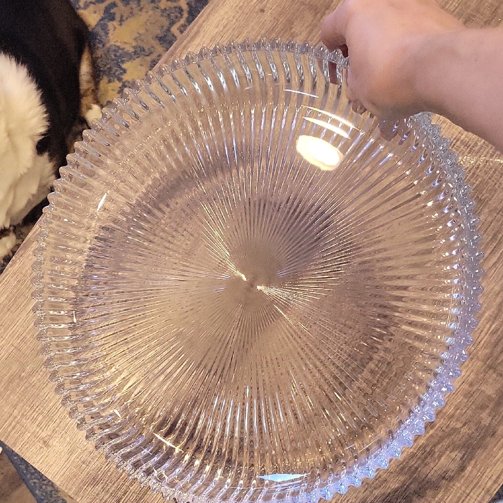 Mikasa "Diamond Fire"Clear Glass/ LARGE Serving Platter,EUC,Stunning!